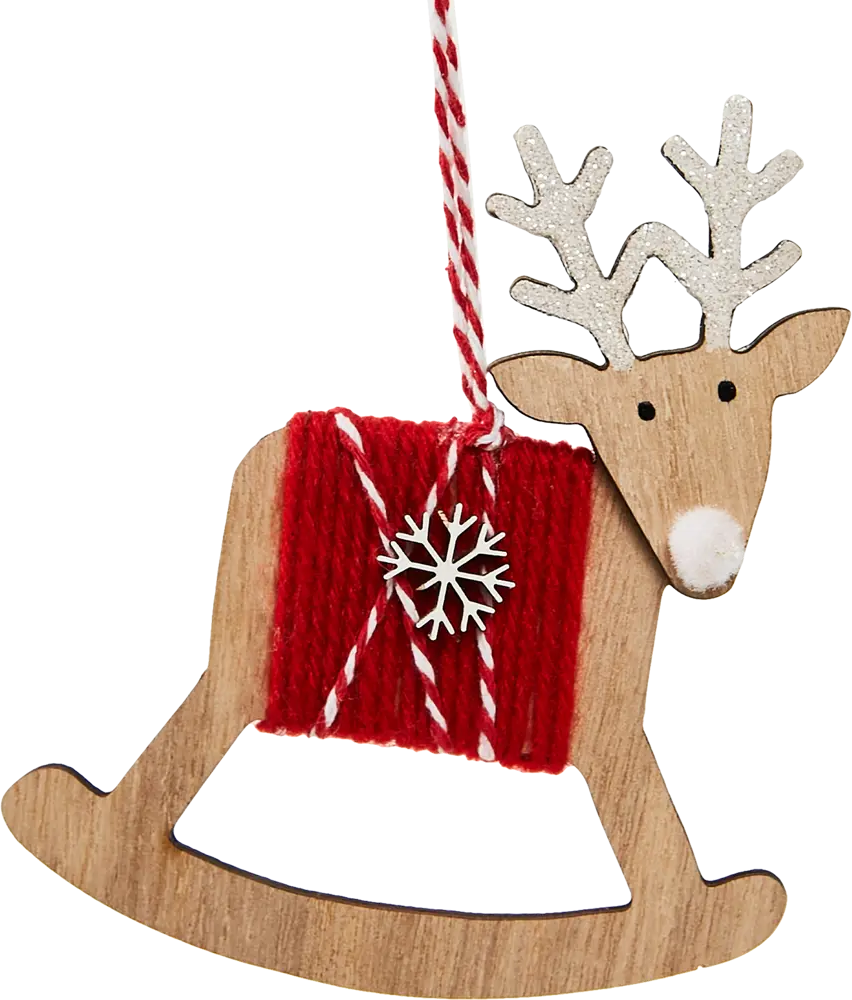 87036554 Елочная игрушка Олень 11x10 цвет красный STLM-0966095
