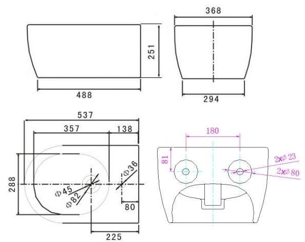 CB5006 Биде SSWW NC - Вид №1