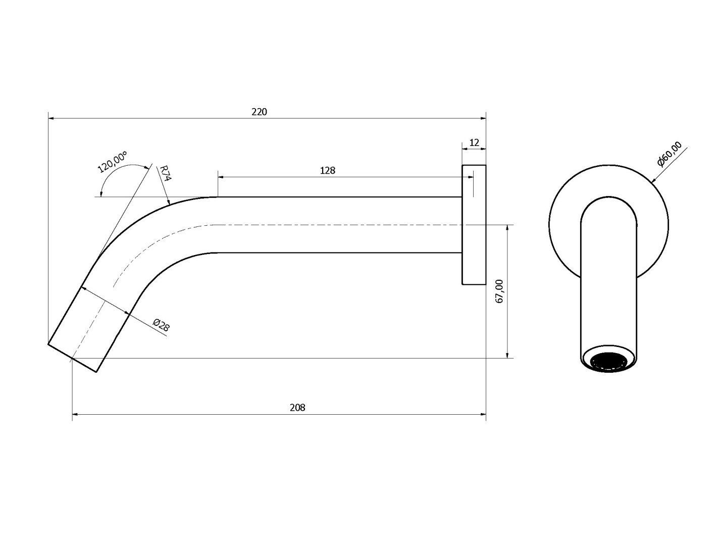 Электронный настенный смеситель для раковины CROSSWATER MPRO ARCH-00004785