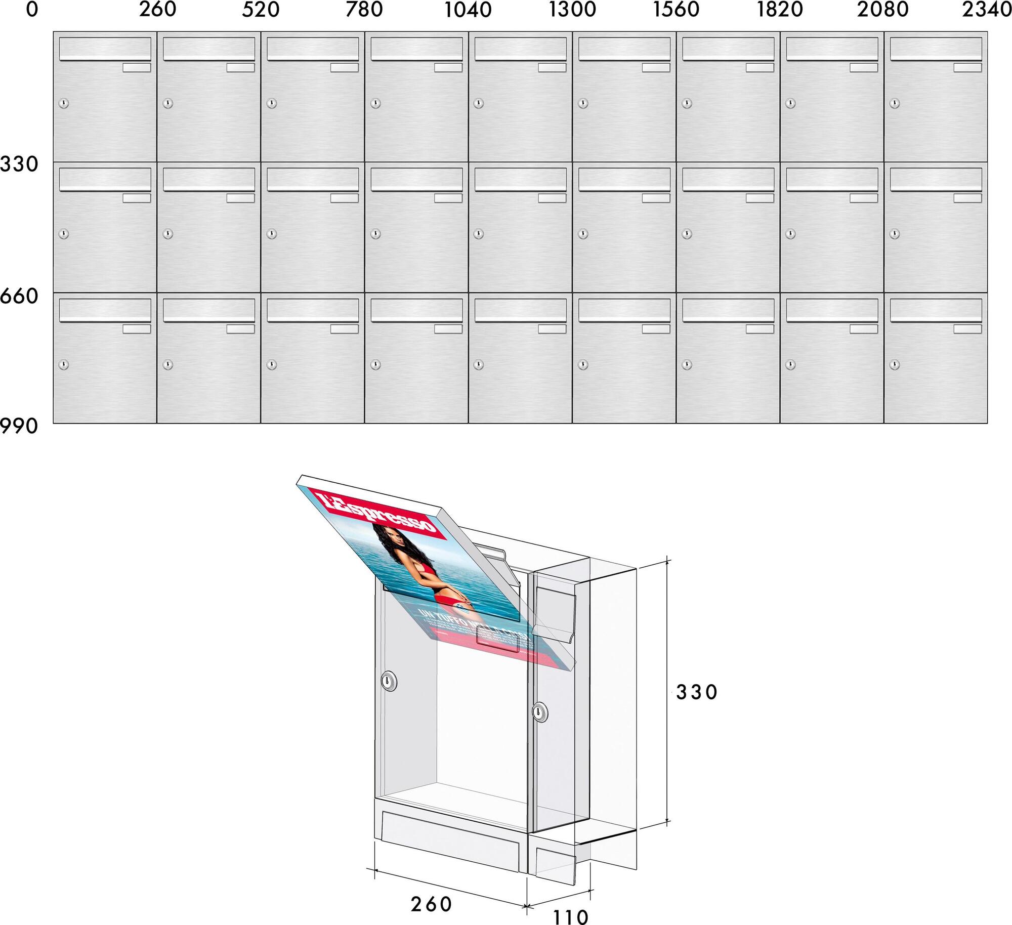RAVASI Почтовый ящик журнального формата для улицы Esterni sun-id-1398984 - Вид №6
