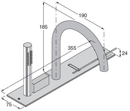 Смеситель для ванны из нержавеющей стали с ручным душем Wings Santreyd sun-id-1355599 - Вид №1