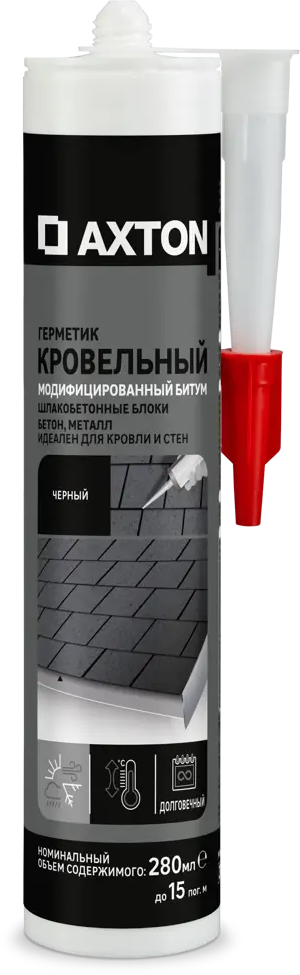 Битумный герметик Axton для кровли и швов, 280 мл 85272197