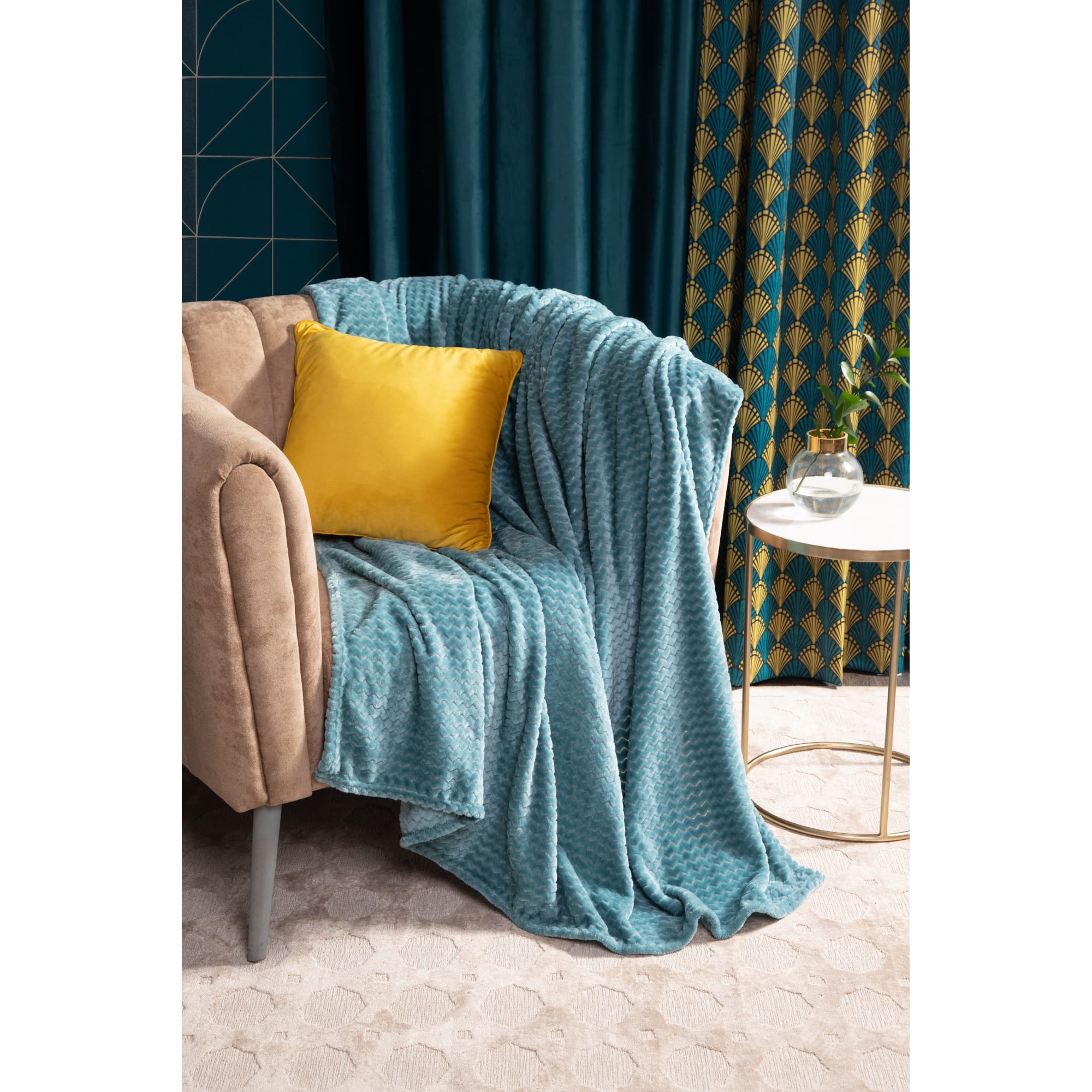 82391616 Плед «Велсофт», 150x200 см, полиэстер, цвет бирюзовый Santreyd  - Вид №5