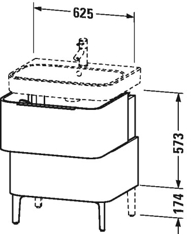 H2637207575 Тумбочка напольная Happy D.2 #H26372 625 x 480 мм Лен, декор Duravit - Вид №1