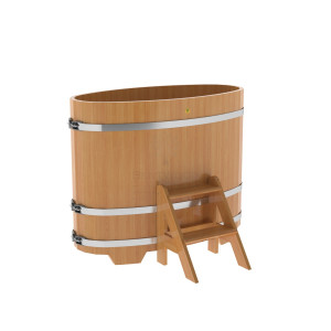 1135 Купель овальная из лиственницы 0,69х1,31х1,1 натуральная премиум Alyarus