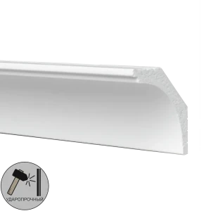 Плинтус потолочный полистирол ударопрочный Decomaster D109 белый 43х60х2000 мм