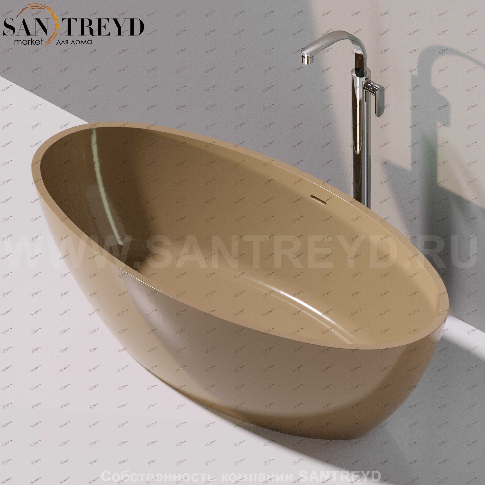 Flaminia APP Ванна свободностоящая 165 см коричневая AP165V.7503 Ceramica Flaminia AP165V7503