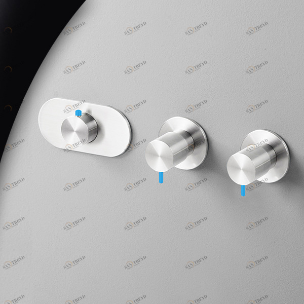 Термостат для душа глянцевая сталь с синей ручкой Toki Radomonte TKI55LCIL26