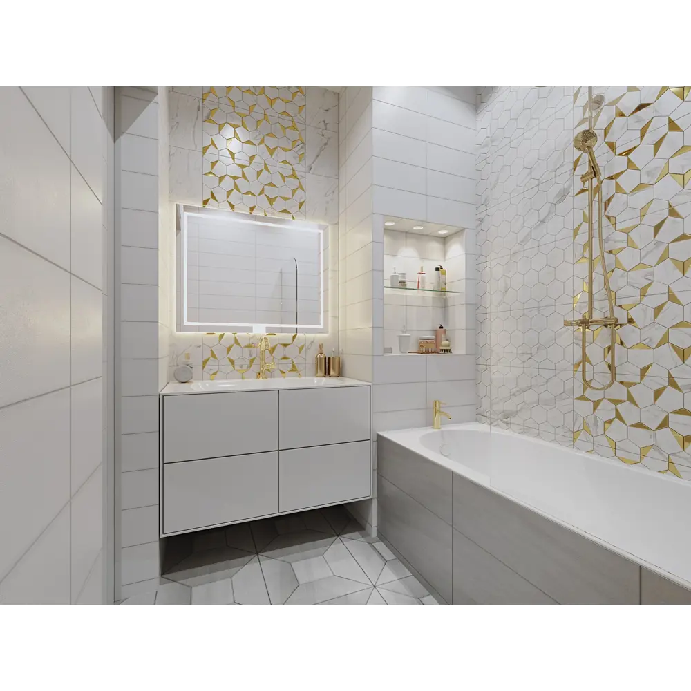 Плитка напольная Stone 42х42 см 1.41 м² цвет светло-серый BELANI STLM-2049934 - Вид №3