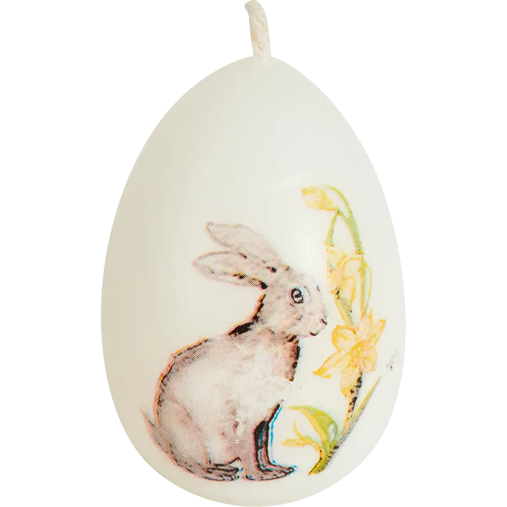 Свеча парафиновая Яйцо-3 малое с декором белое 5,5 см EVIS STLM-2045801 - Вид №2