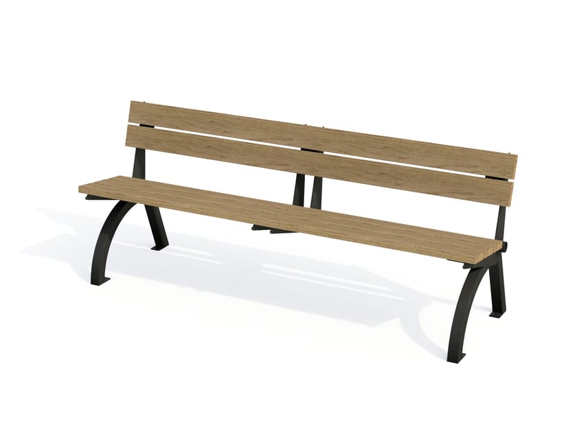 Деревянная скамья со спинкой Studio Città эскиз ARCH-00065113