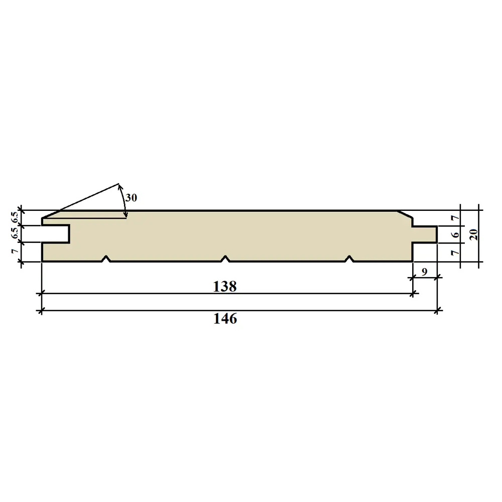 Имитация бруса хвоя 20x146x3000 мм сорт Норма 4 шт. 1.75 м² Santreyd STLM-2073411 - Вид №8