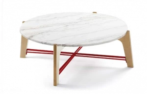 Mambo Unlimited Ideas Низкий круглый мраморный журнальный столик Flex