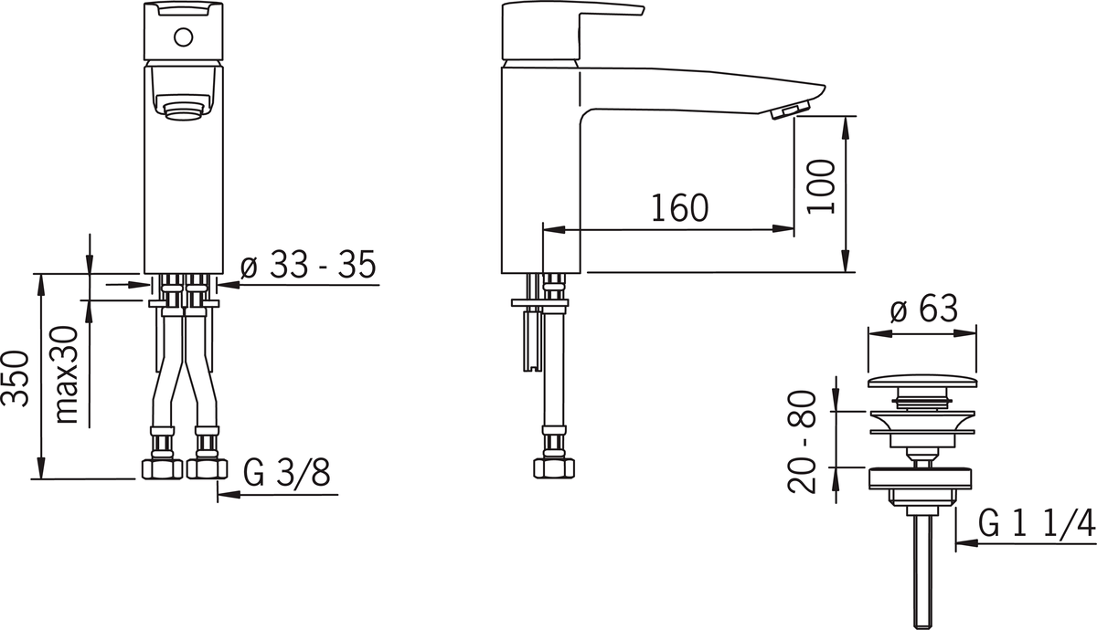 Oras 2805F Смеситель для умывальника 2805F Cubista Хром  - Вид №1