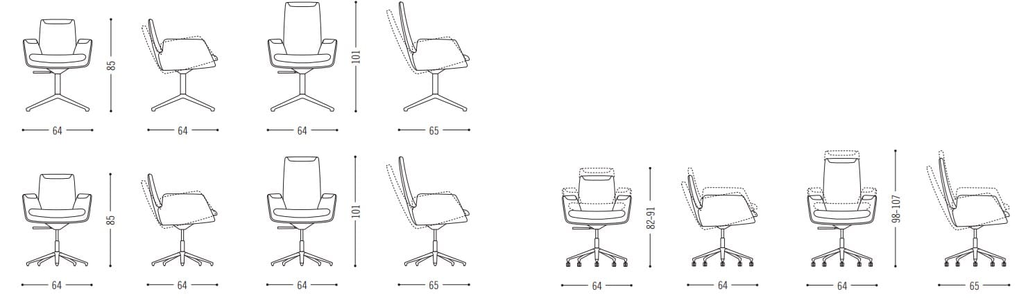 Операционный офисный стул с подлокотниками 5 спиц COR Cordia ARCH-00034080 - Вид №3