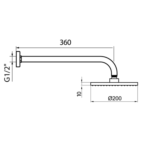 AC0013015PVC Верхний душ Webert Comfort - Вид №1