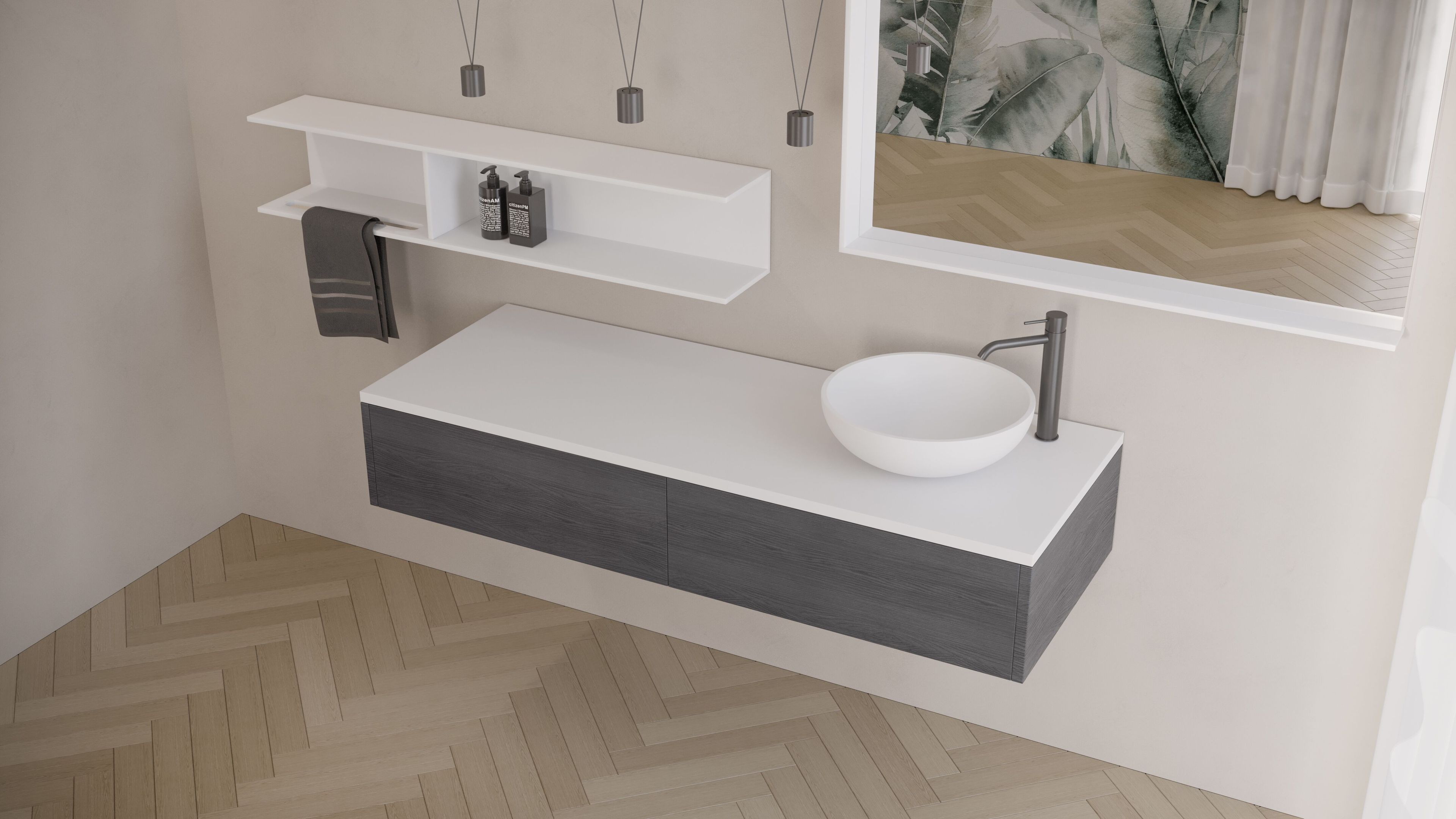 Подвесной шкаф для умывальника с настенным креплением Acquapazza PLAY with Matter ARCH-00034590 - Вид №3