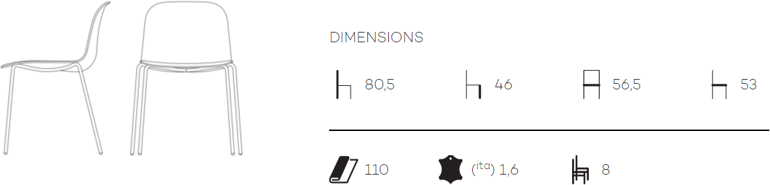 arrmet Стул штабелируемый тканевый с обивкой Máni fabric 957 - Вид №5