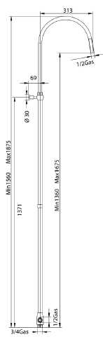 385684KO Душевая штанга Bandini Classic Santreyd - Вид №1