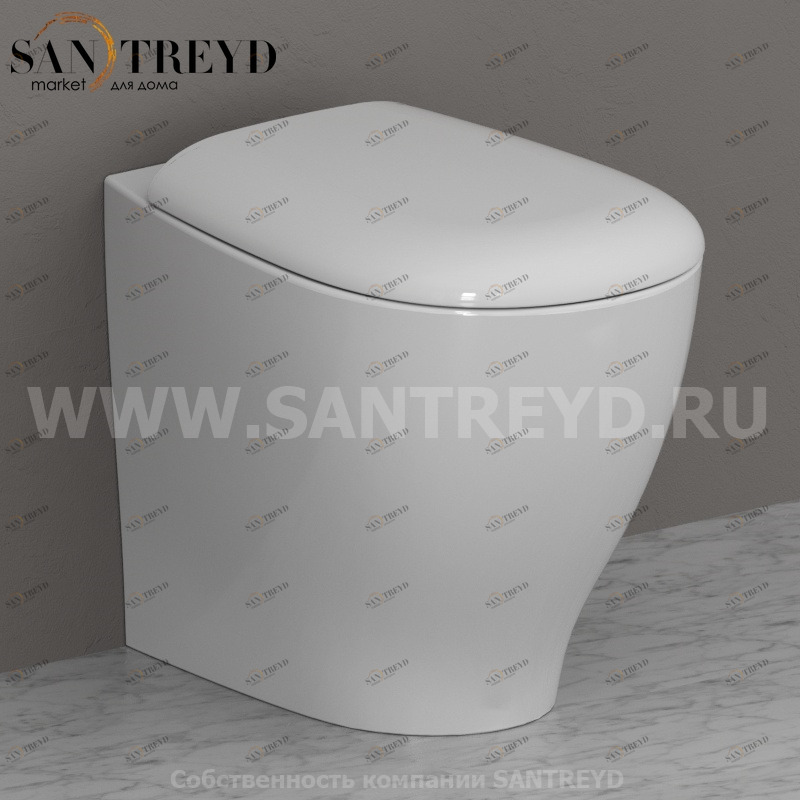 BP001BI Приставной унитаз напольный Белый Ceramica Globo BOWL + Италия