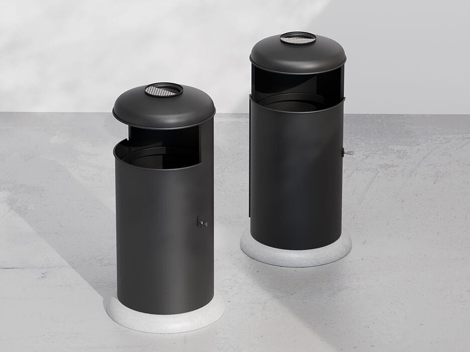 Корзина для мусора из листового металла с пепельницей DIMCAR ARCH-00053695
