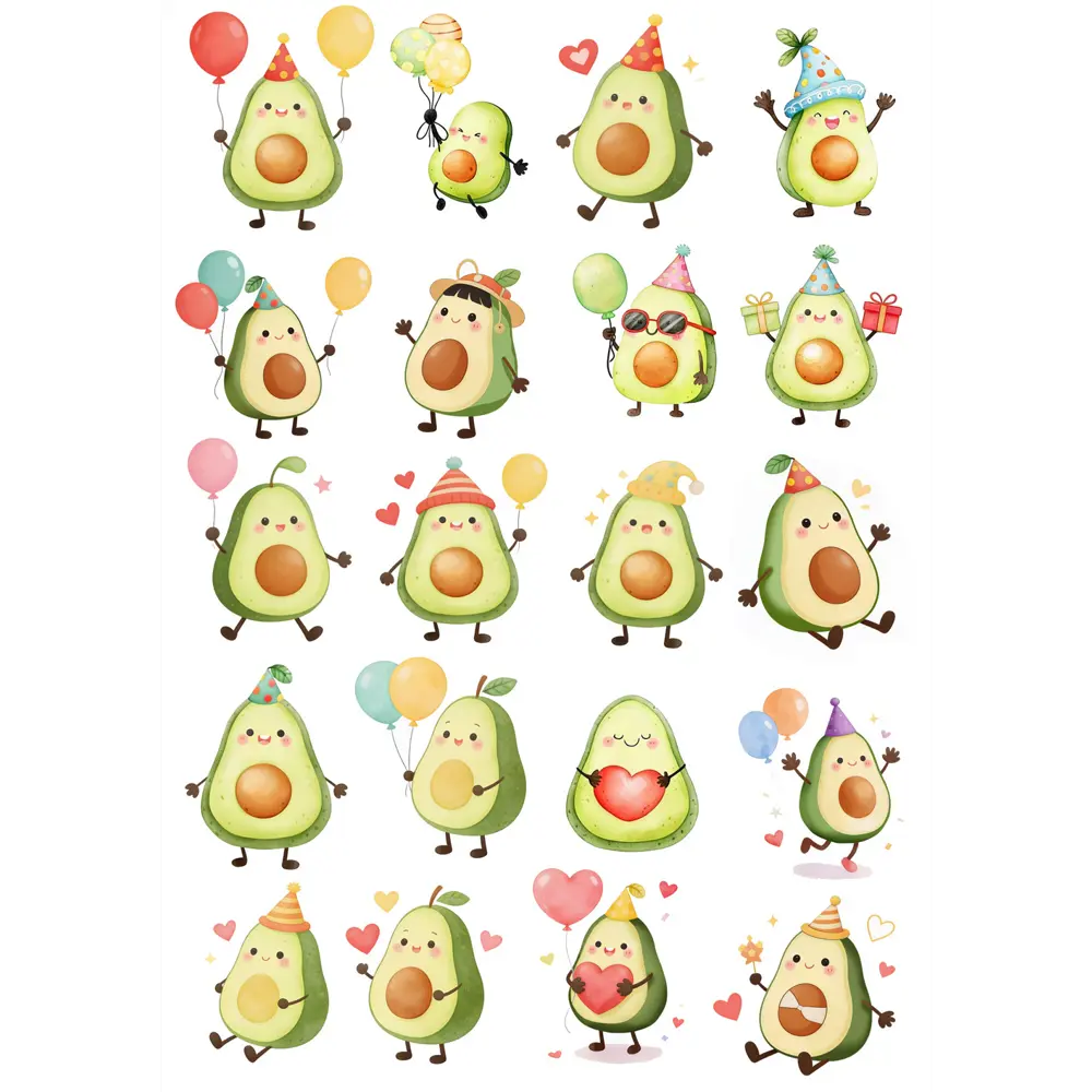 Декоративная наклейка Симфония Веселый авокадо 210x297 мм STLM-2076610