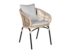 Алюминиевый и деревянный садовый стул с подлокотниками