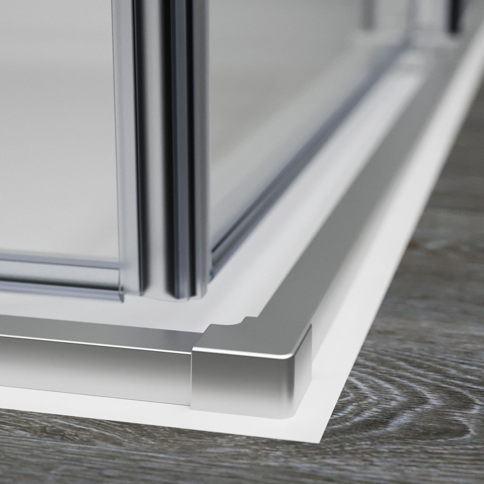 Алюминиевая и стеклянная душевая кабина с распашной дверью Novellini Рига ARCH-00076745 - Вид №2