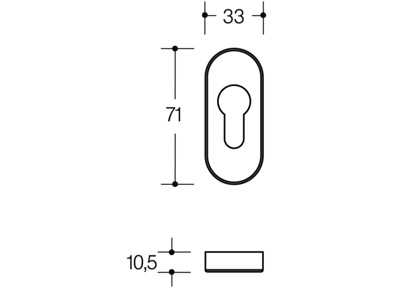 316XAHFSKN Накладка на ключ для противопожарных дверей HEWI System 111 | Edelstahl  - Вид №2