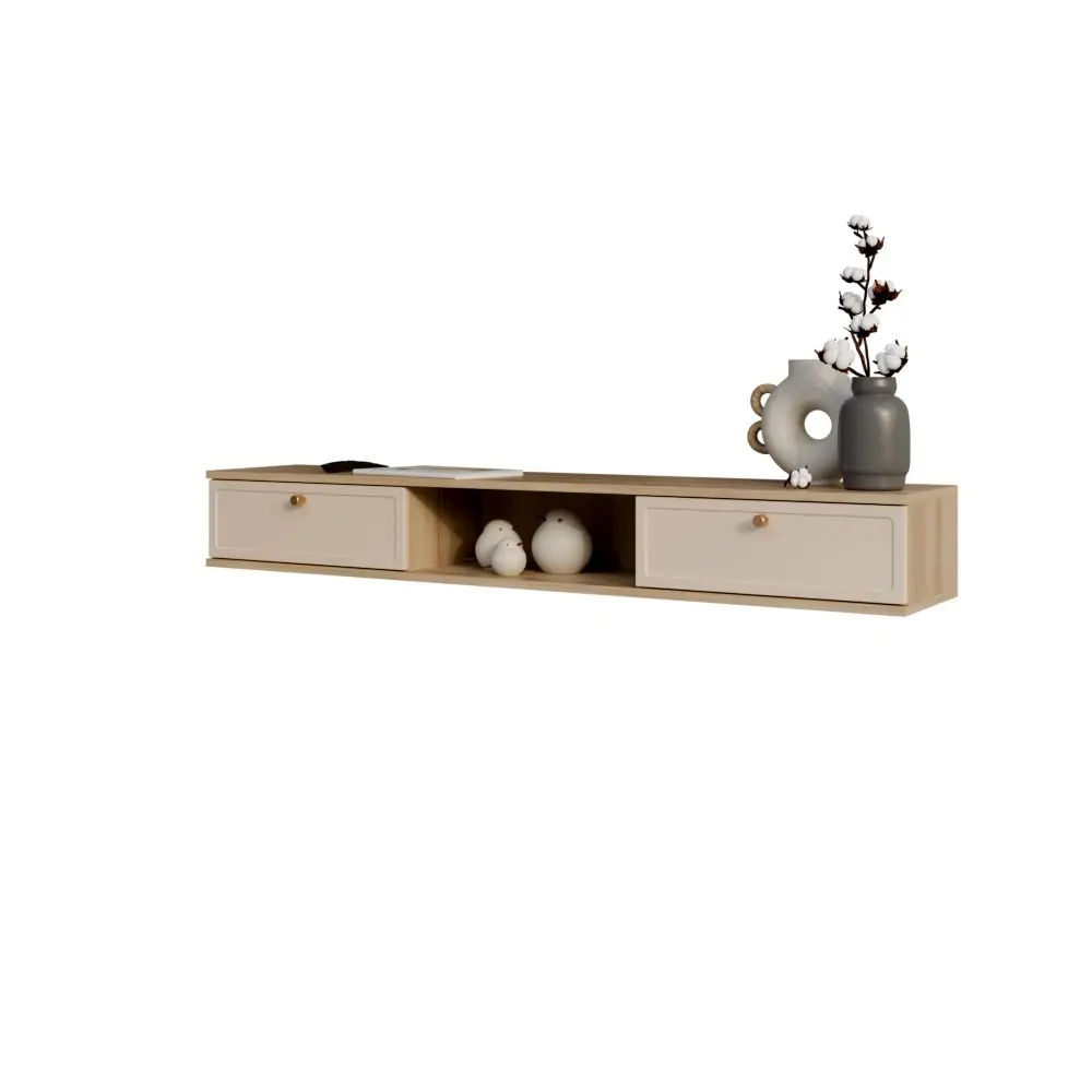 Тумба под телевизор KONSENSA Амьен 150x20x30 см ЛДСП цвет бежевый Лион STLM-2183528 - Вид №6