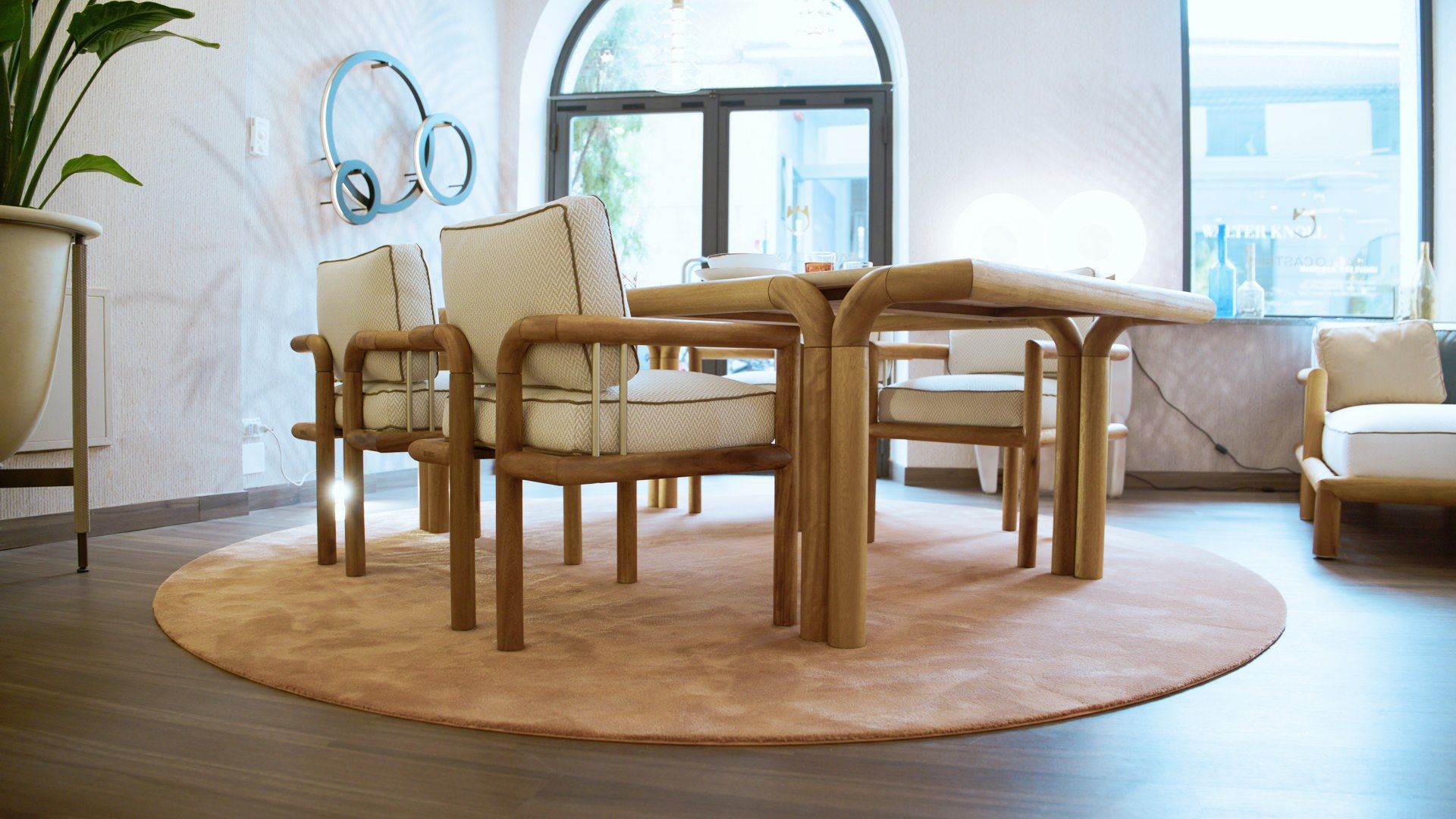 Прямоугольный садовый стол из ироко и травертина Paolo Castelli Greenkiss ARCH-00118089