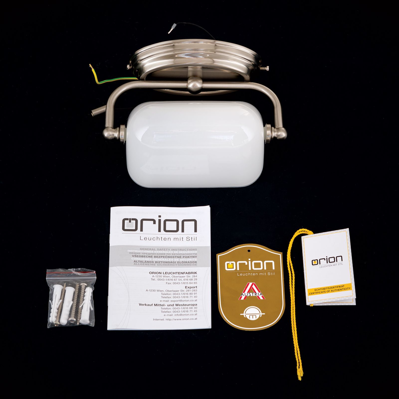 Регулируемая лампа для чтения из латуни и стекла Orion Harvard ARCH-00125513 - Вид №20