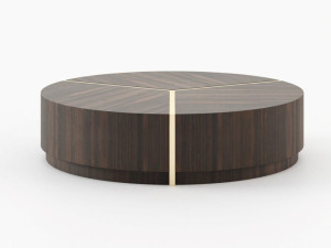 Деревянный низкий круглый журнальный столик