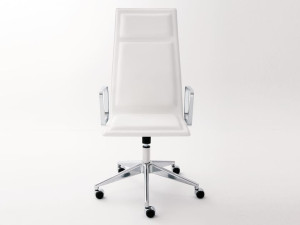 Кожаный офисный стул с подлокотниками с 5 спицами