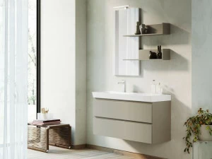 Mobiltesino Лаковая тумба под умывальник с ящиками Cromo