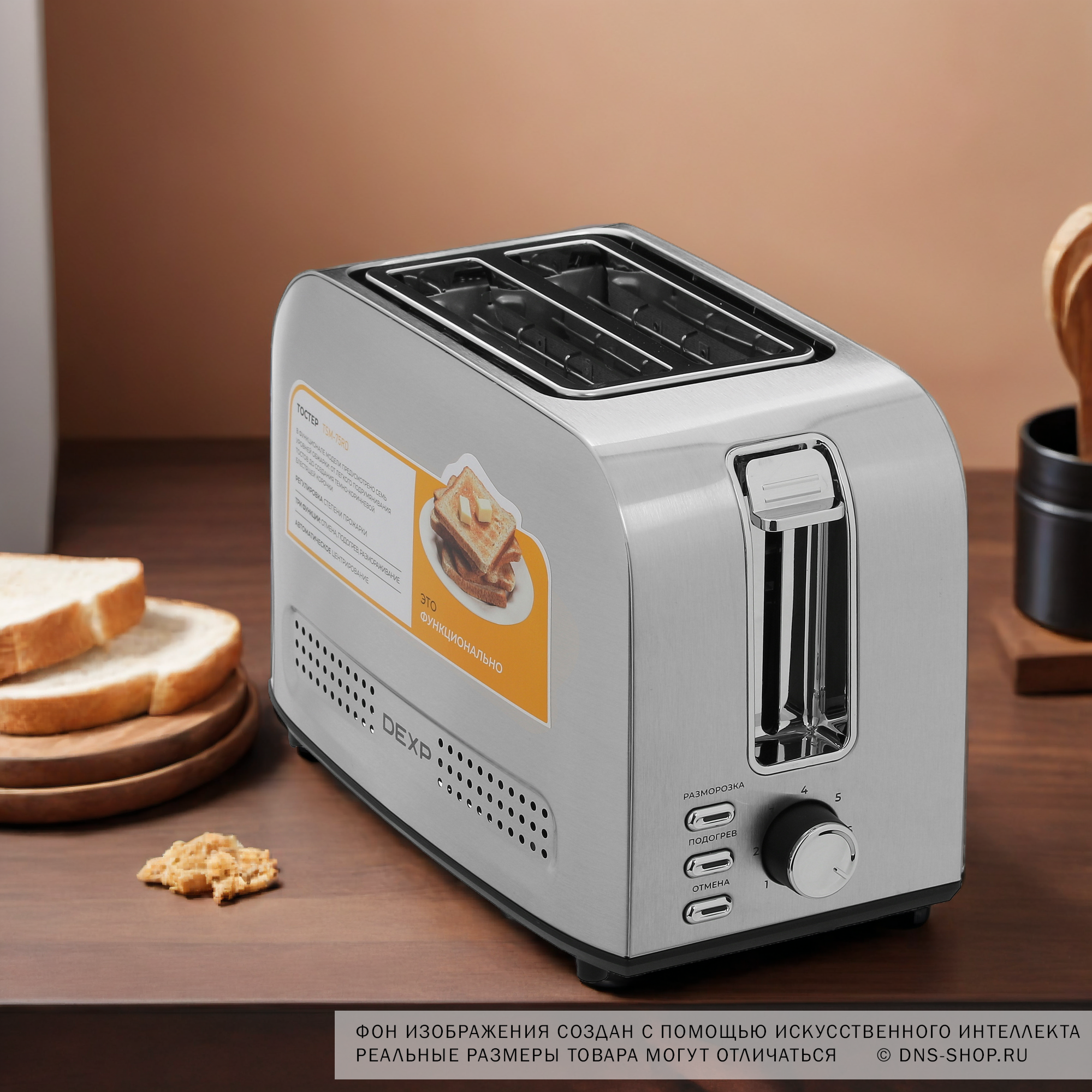 5409154 Тостер Dexp TSM-75RD серебристый STDN-0006888 - Вид №10