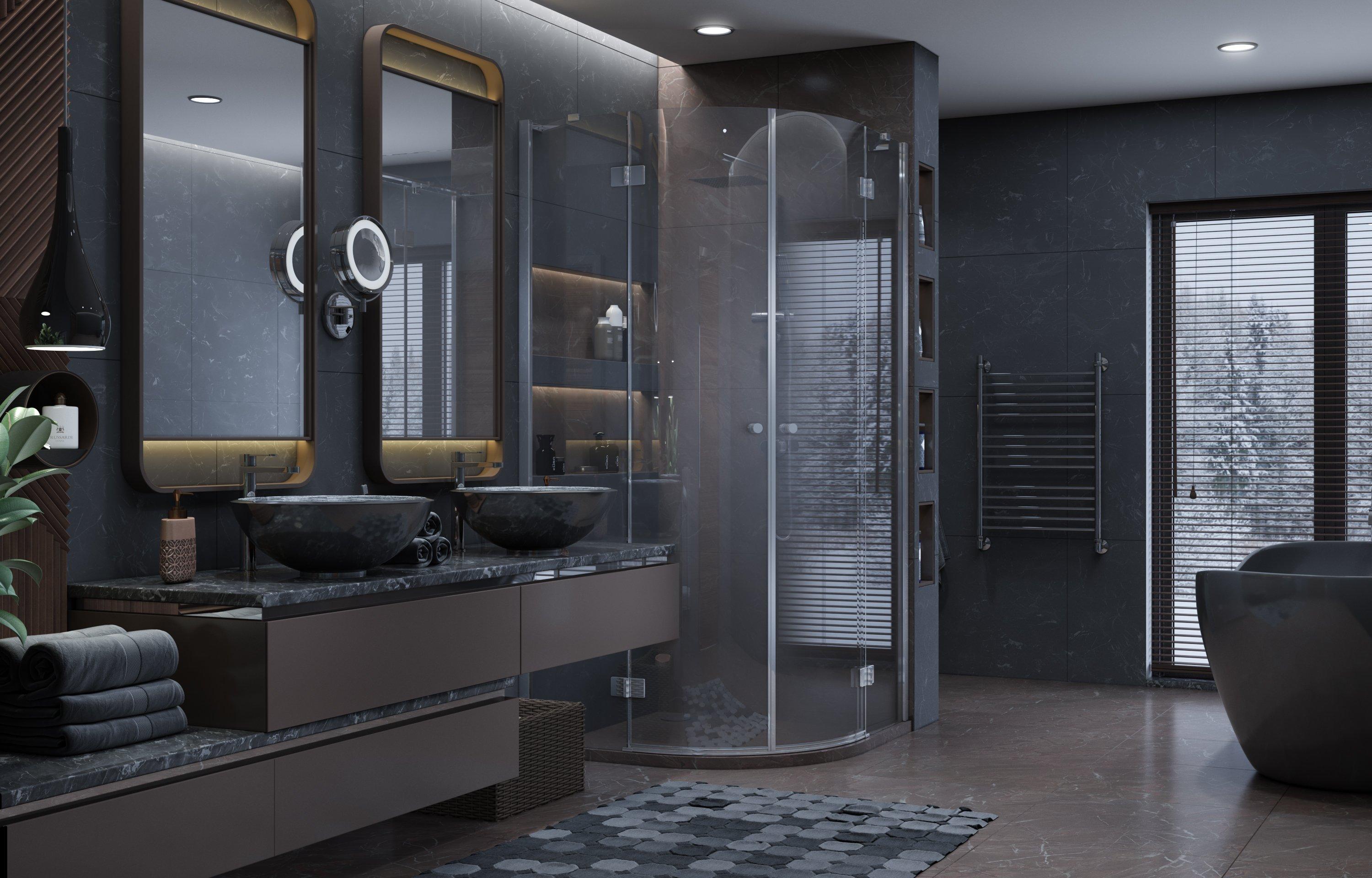 Душевое ограждение Ambassador Diamond 12011101 (900x900x2000), 1 место - Вид №1