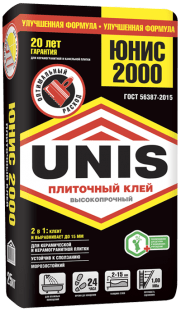 Плиточный клей Юнис 2000 25кг Unis 361 - Вид №1