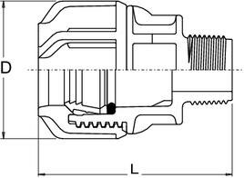 SANIT 562040 Монтажное соединение, имеющие коническая наружная резьба выполнена из полипропилена  - Вид №1
