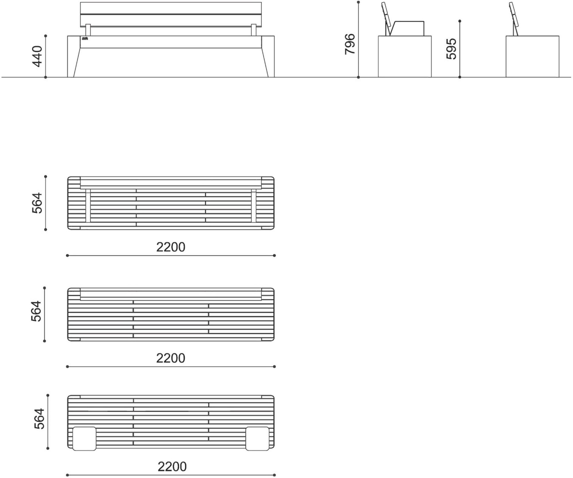 City Design Скамья из стали и дерева со спинкой Fòla Fòla s - Вид №2
