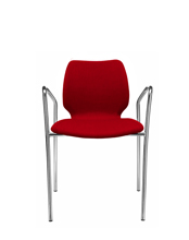 Uni 551M Стул с подлокотниками и стальным каркасом, 4 ножки. Обивка из полипропилена. Et al. Uni