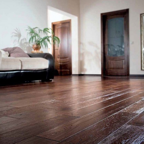 Массивная доска Parketoff Классика Мускат Дуб с брашью (Текстурированная) 900х125 мм 2600300409 - Вид №1