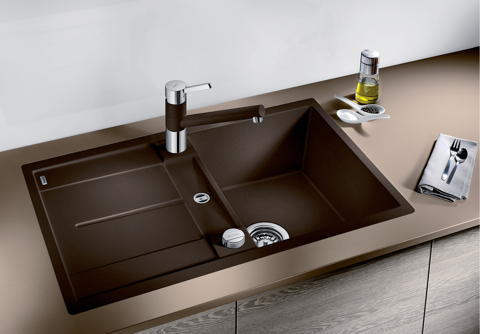 519088 Кухонная мойка Blanco Metra 45 S-F кофе  Blanco Metra Кофе