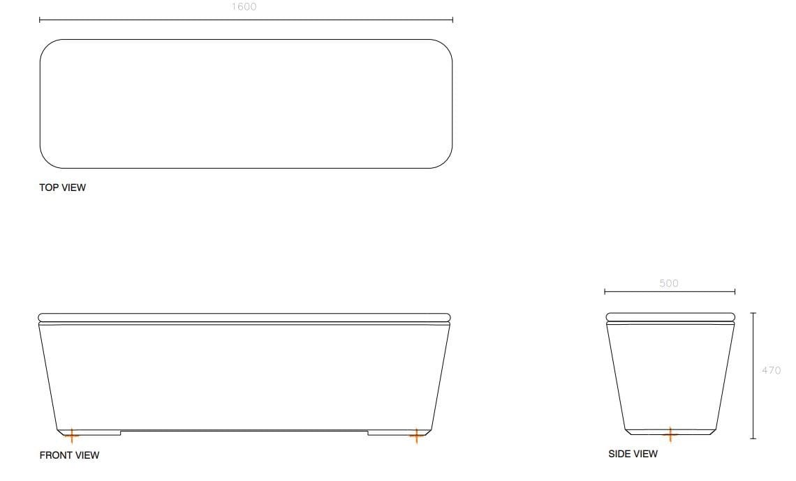 Скамейка без спинки из бетона и камня SIT Smooth ARCH-00108067 - Вид №5