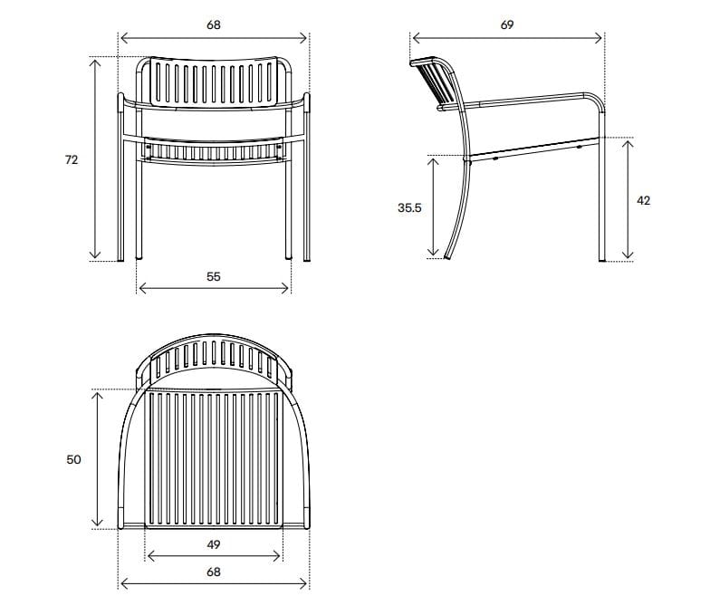 Садовый стул из нержавеющей стали с подлокотниками Tolix ARCH-00101893 - Вид №8