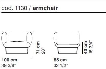 La Cividina Кресло из ткани с подлокотниками Bernard sun-id-1347392 - Вид №6