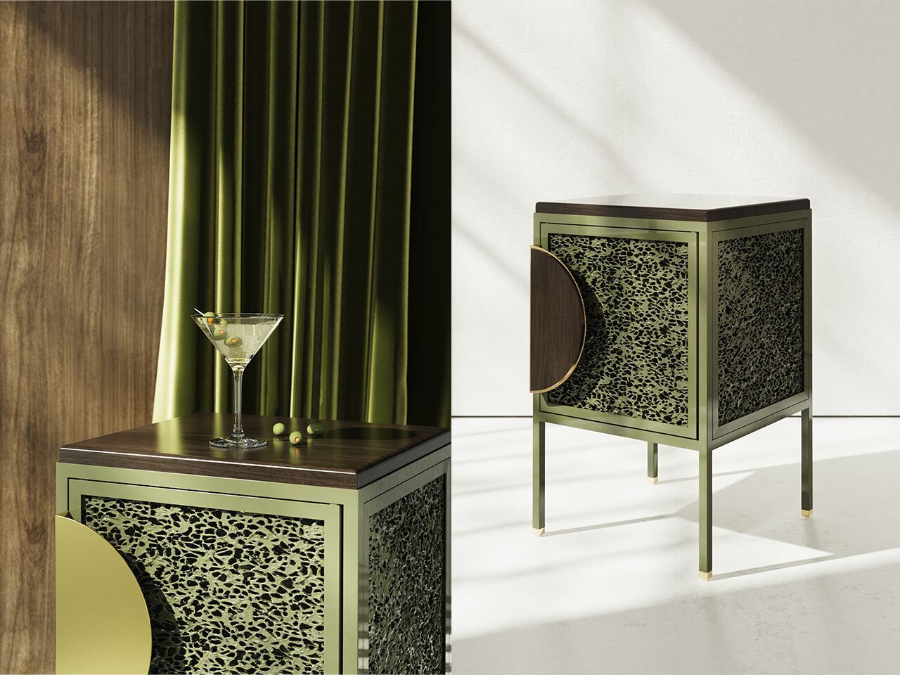 Металлическая тумбочка DBE.FURNITURE Olive Moon ARCH-00117017 - Вид №1