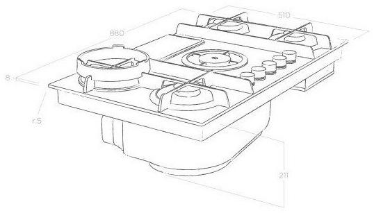 Elica Газовая плита со встроенной вытяжкой Nikolatesla sun-id-1479146 - Вид №7
