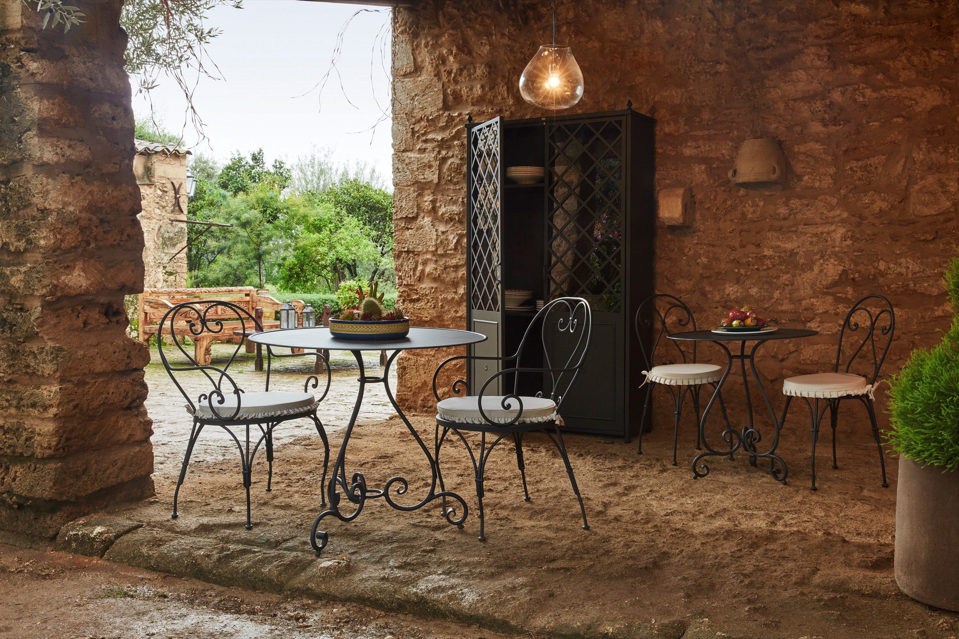 Железный садовый стул с подлокотниками Unopiù Aurora ARCH-00076346 - Вид №2