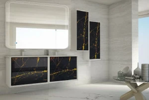 Мебель для ванной CEZARES BELLAGIO 140 Black&Gold Stone